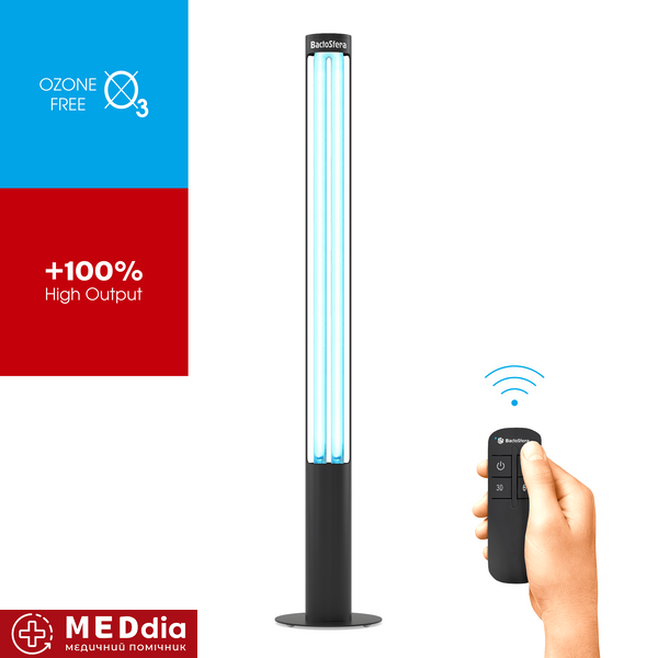 Бактерицидний опромінювач BactoSfera 360&deg; U95 +100% RC-TIMER Black (1773) 1773 фото