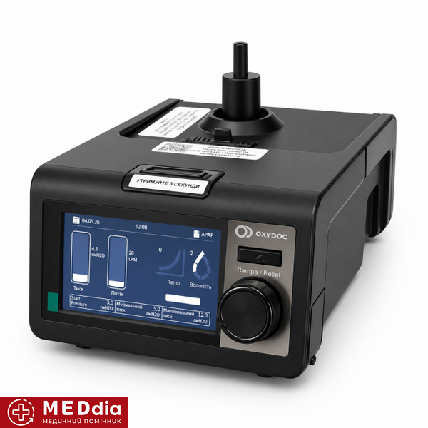 Апарат неінвазивної вентиляції OXYDOC CPAP/BіPAP/ST/AVAPS Black Edition з зволожувачем 34243344868 фото